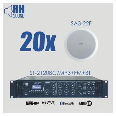 Nagłośnienie sufitowe RH SOUND ST-2120BC/MP3+FM+BT + 20x SA3-22F