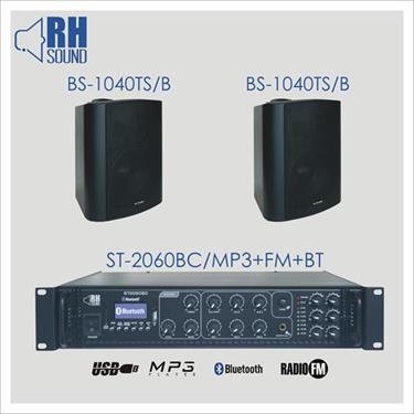 Nagłośnienie naścienne RH SOUND ST-2060BC/MP3+FM+BT + 2x BS-1040TS/B
