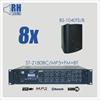 Nagłośnienie naścienne RH SOUND ST-2180BC/MP3+FM+BT + 8x BS-1040TS/B