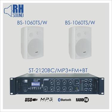 Nagłośnienie naścienne RH SOUND ST-2120BC/MP3+FM+BT + 2x BS-1060TS/W