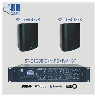 Nagłośnienie naścienne RH SOUND ST-2120BC/MP3+FM+BT + 2x BS-1060TS/B
